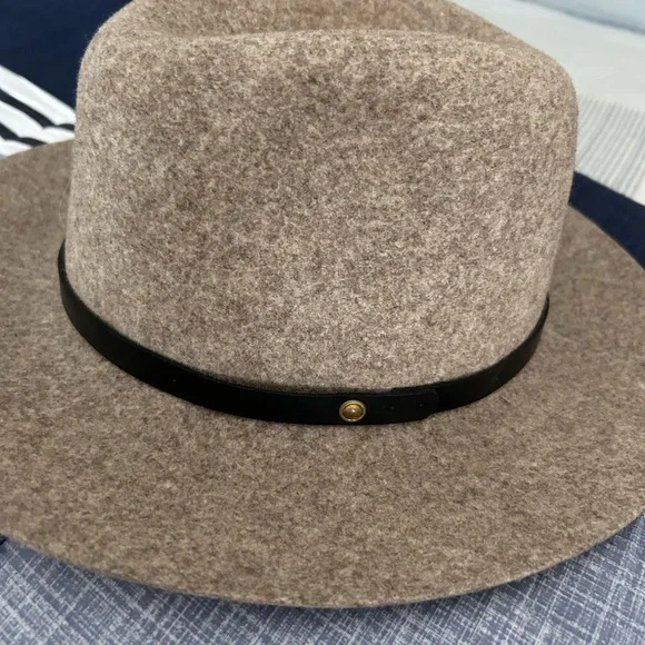 Rag & Bone Tan Fedora with Black Ribbon - Picture 2 of 3